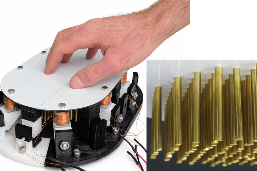 Wave Focusing in Metamaterials: Tactile Displays Beyond the Diffraction Limit